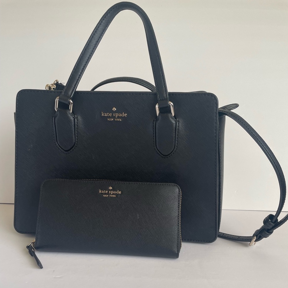 Kate Spade Black Leather Bag and Wallet